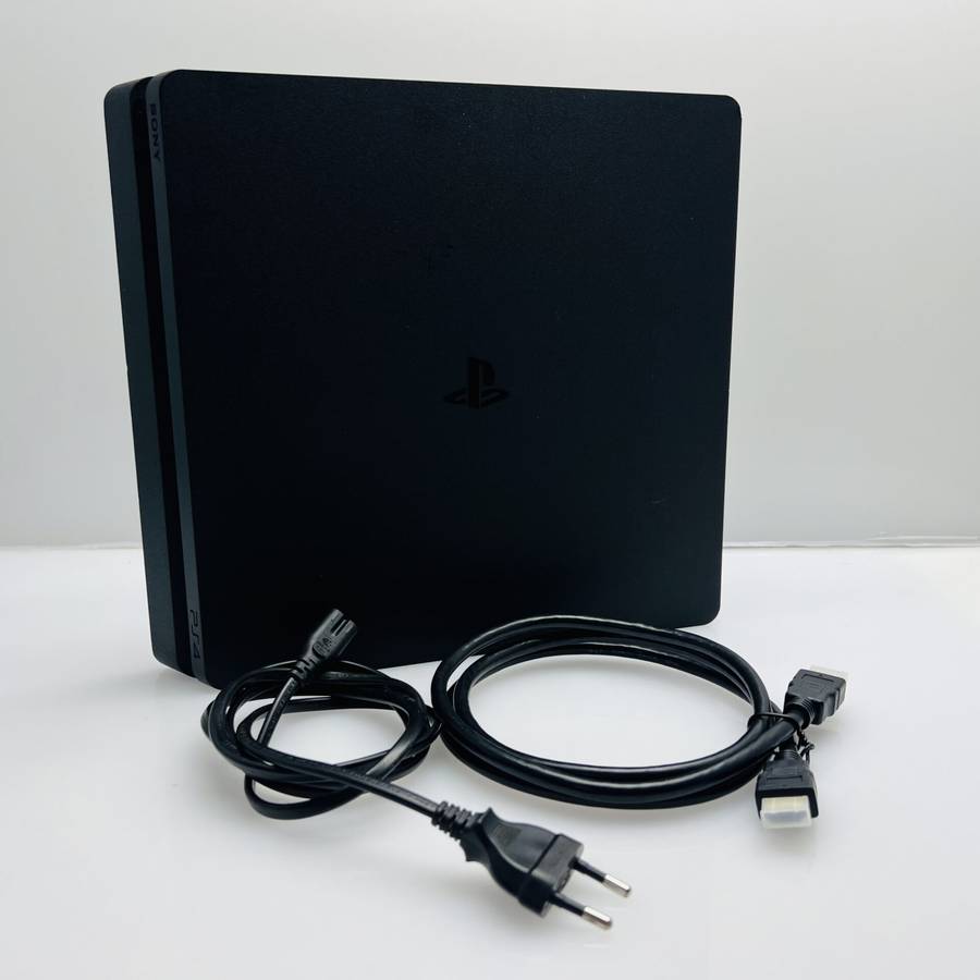 Sony PlayStation 4 Slim Black 500GB + HDMI Cable + Power Cable - (Grade B)