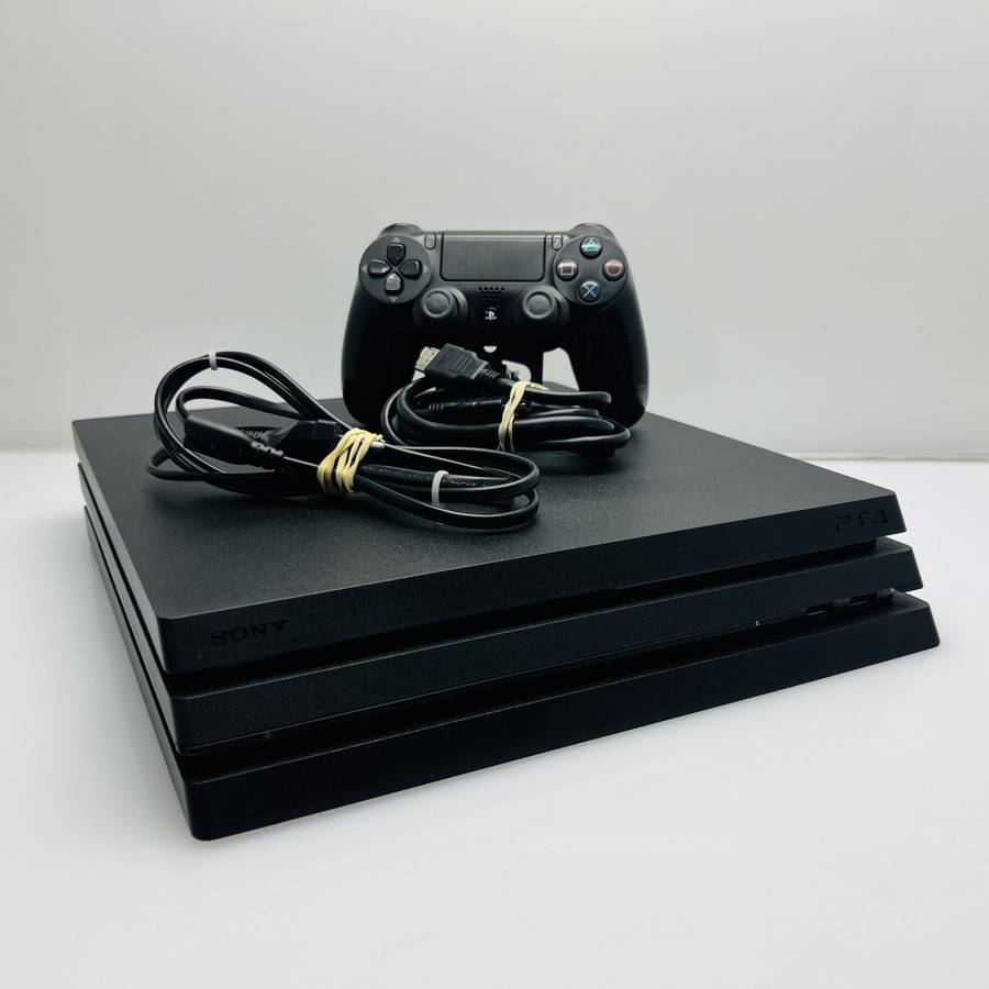 PlayStation 4 Pro Black 1TB + HDMI Cable + Power Cable + 1 Controller (Grade B)