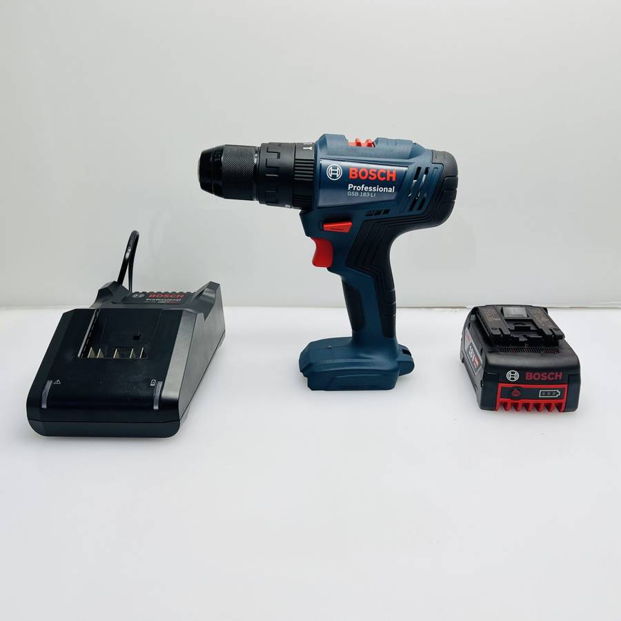 Bosch Professional GSB 183-LI cordless impact Drill Blue + Bosch 18V Battery + Bosch Battery Char...