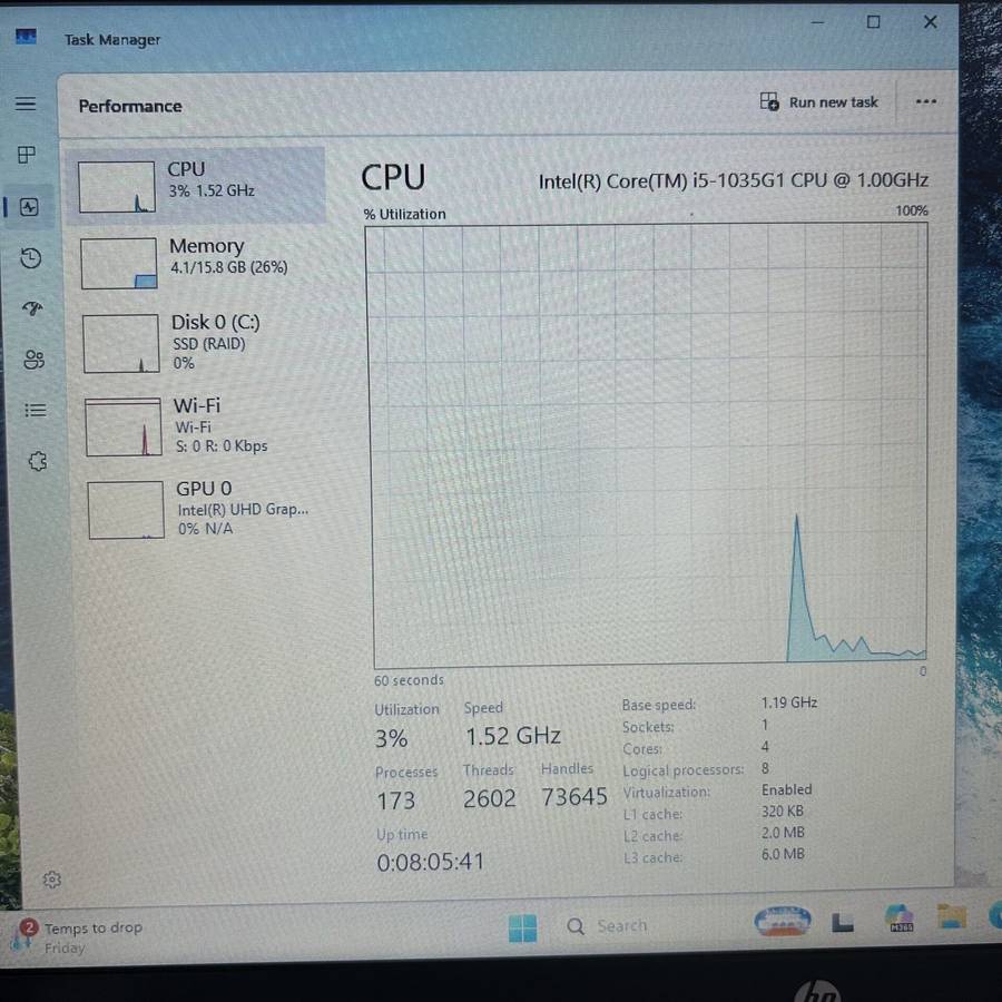 HP 250 G8 10th Gen Core i5 1.19GHz 16GB RAM 512GB SSD Asteroid Silver (Condition: Good)