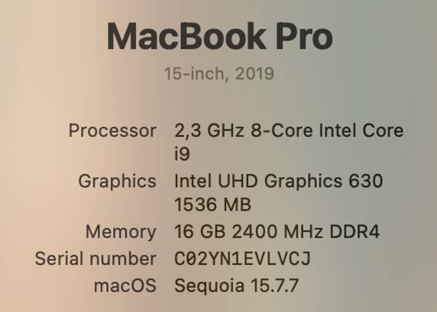 Apple MacBook Pro 15-inch "Core i9" 2.6GHz (Touch bar/2018) 16GB RAM 512GB SSD Silver (Condition:...