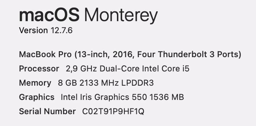 Apple MacBook Pro 13-inch "Core i5" 2.9GHz (2016/Touch Bar) 8GB RAM 512GB SSD Silver (Condition: ...