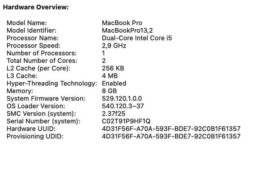 Apple MacBook Pro 13-inch "Core i5" 2.9GHz (2016/Touch Bar) 8GB RAM 512GB SSD Silver (Condition: ...