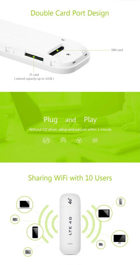 AP-Link 300Mbps Wireless N USB Adapter w/ Detachable Antenna