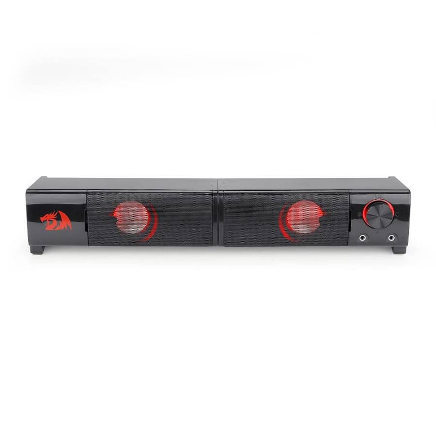 REDRAGON 2.0 Sound Bar ORPHEUS 2x3W 3.5mm RED LED Gaming Speaker - Black