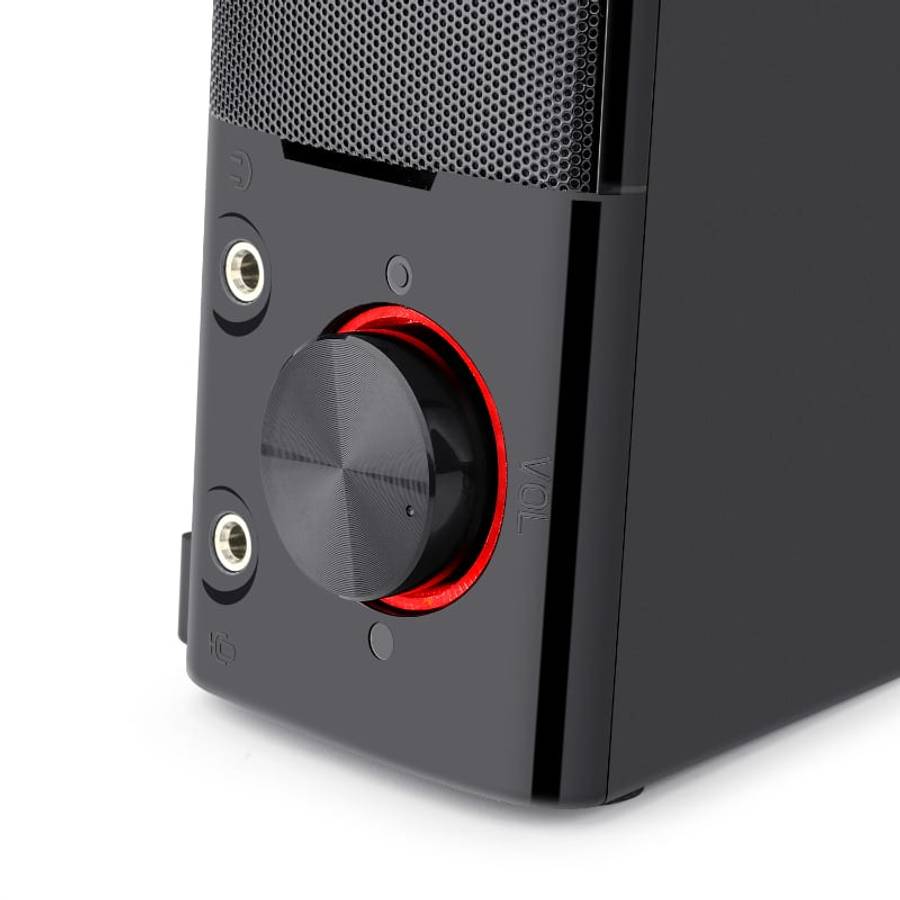 REDRAGON 2.0 Sound Bar ORPHEUS 2x3W 3.5mm RED LED Gaming Speaker - Black