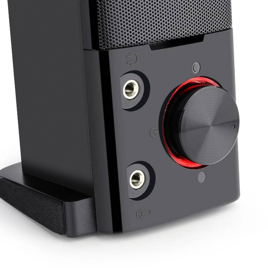 REDRAGON 2.0 Sound Bar ORPHEUS 2x3W 3.5mm RED LED Gaming Speaker - Black