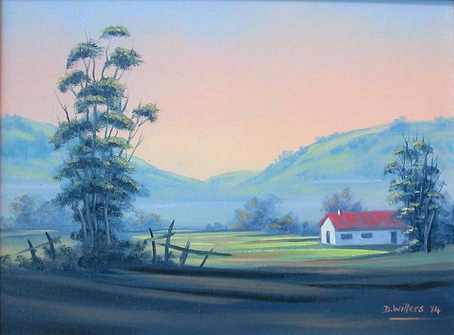 DANE WILLERS Original Oil: Midlands Dawn. Gallery Price: R5800.00