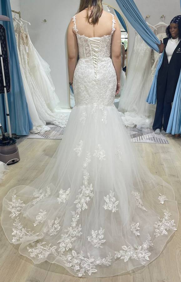 Brooklyn , mermaid with lace detail and lace up closure.