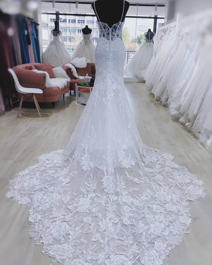 Cherish , Sparkling beaded mermaid wedding dress.