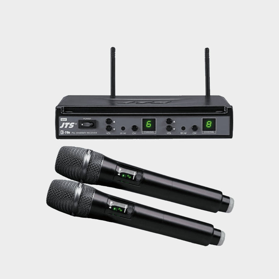 JTS E-7Du/E-7TH x2 DUAL HANDHELD MICROPHONE DIVERSITY UHF 614-650MHz