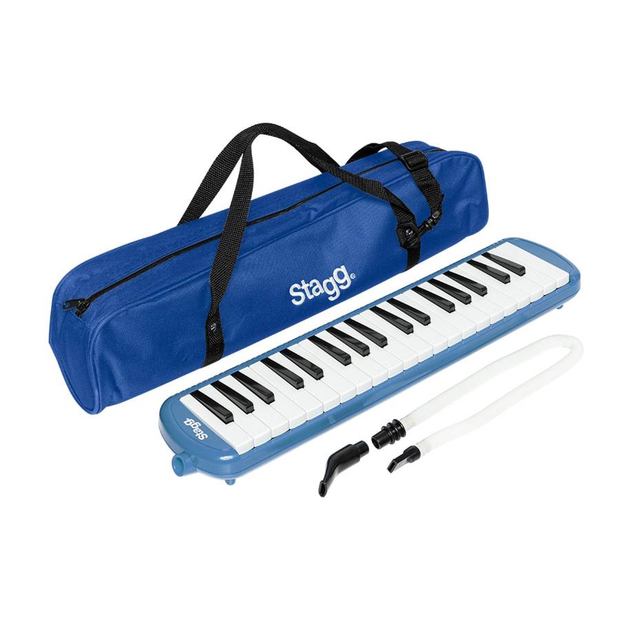 Stagg Blue Plastic Melodica with 37 keys and Black Bag