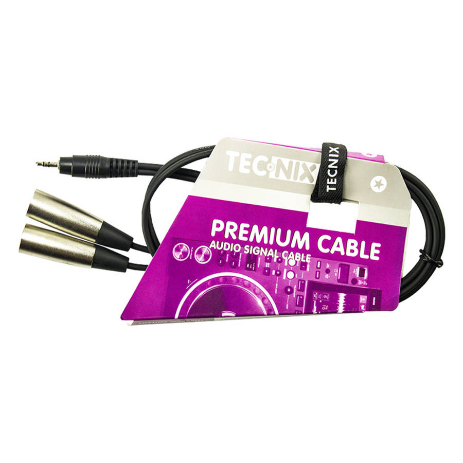 Tecnix Stereo Mini Jack Male - Dual XLR Male 1.5m