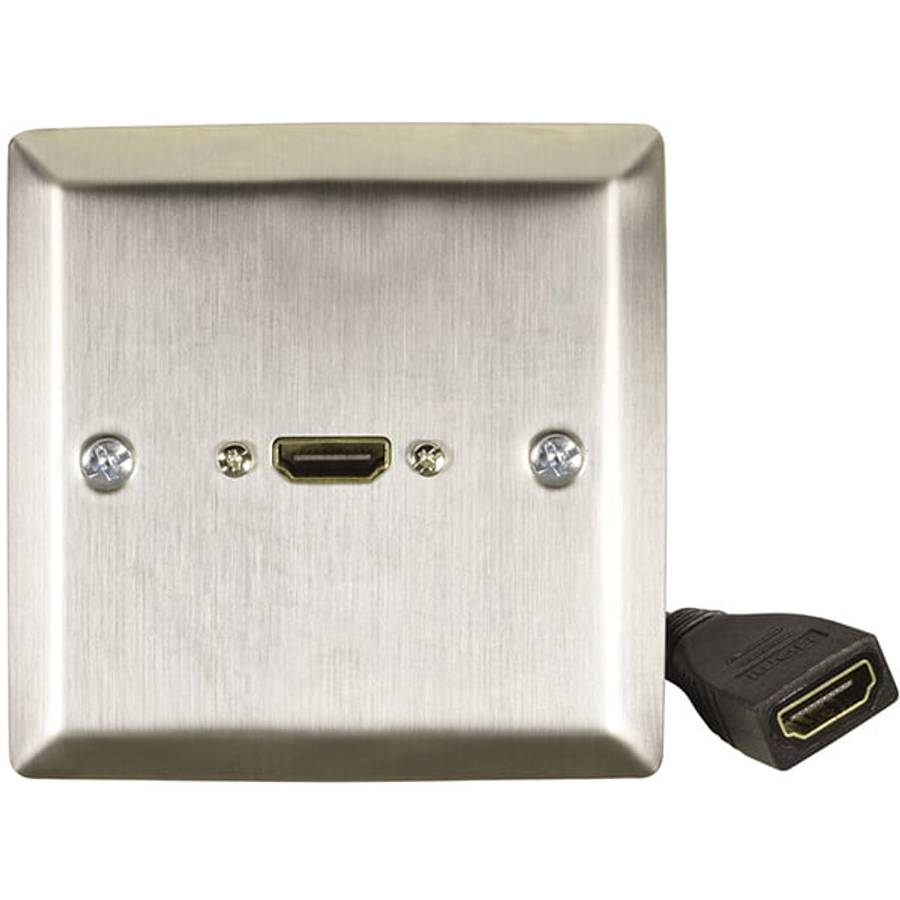Avlink - HDMI STEEL WALLPLATE WITH FEMALE TAIL