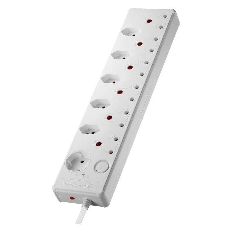 Switched 12-way Medium Surge Protection Multiplug with 0.5m Cord White