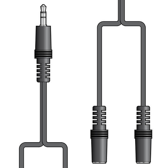 Avlink - 1.2M 3.5mm STEREO PLUG  - 2 x 3.5mm STEREO SOCKETS SPLITTER LEAD
