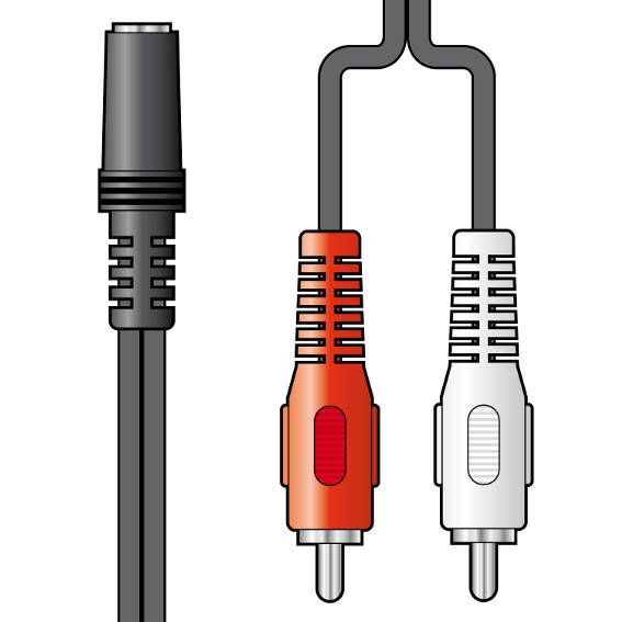 Avlink - 0.2M 2 x RCA PLUGS - 3.5mm STEREO SOCKET LEAD