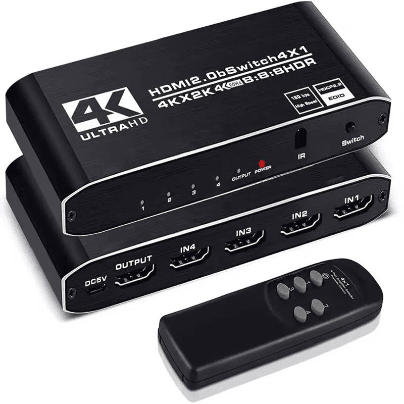 TVA - HDMI SELECTOR SWITCH 4 IN 1 OUT WITH IR