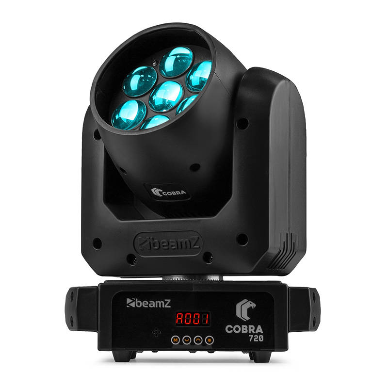 BEAMZ COBRAWASH720 LED MOVING HEAD WASH 7x 20W WITH ZOOM RGBW