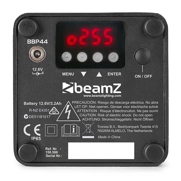 BEAMZ BBP44 LED BATTERY UPLIGHT PAR IP65 4x 4W RGBW