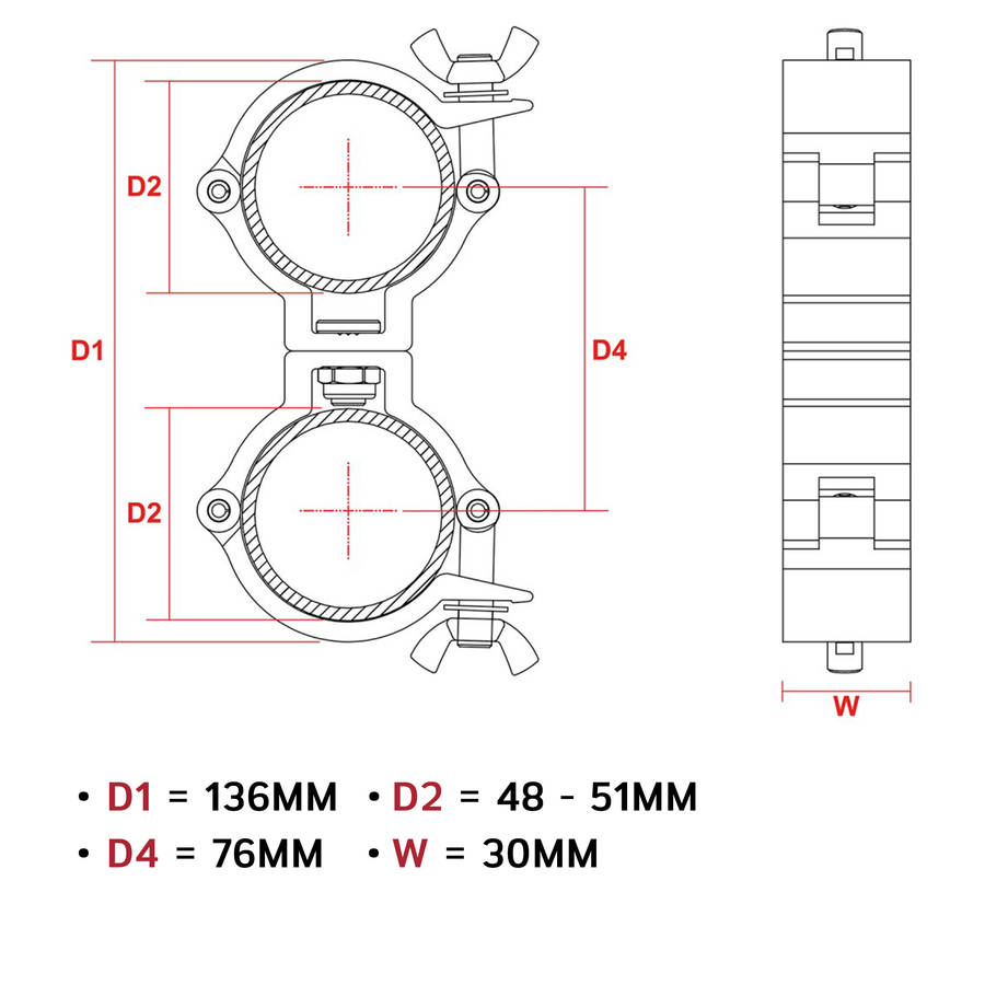 BEAMZ BC50-100D SWIVEL COUPLER 100KG ALUMINIUM