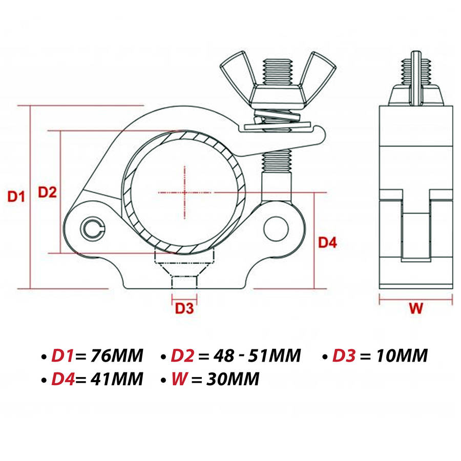 BEAMZ BC50-200 HALF COUPLER 250KG ALUMINIUM