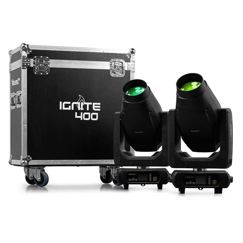 BEAMZPRO IGNITE400 LED MOVING HEAD BEAM-SPOT-WASH 1x 400W [2 IN A FLIGHTCASE]