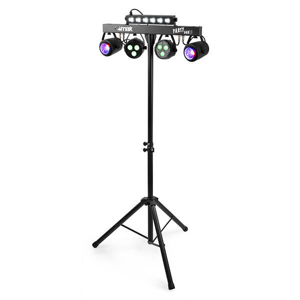 BEAMZ PARTYBAR10 SET 2x JELLY MOON, 2x PAR AND UV/STROBE RGBWUV