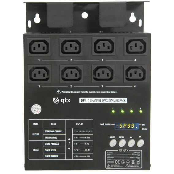QTX DP4 DMX DIMMER PACK 4 CHANNEL