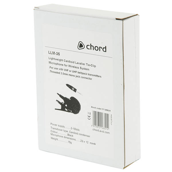 CHORD LLM-35 LAPEL MICROPHONE BLACK 3.5mm
