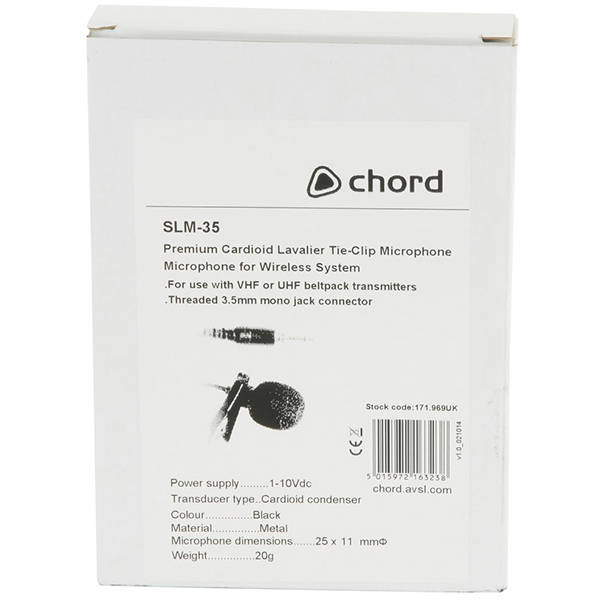 CHORD SLM-35 LAPEL MICROPHONE BLACK 3.5mm
