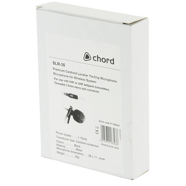 CHORD SLM-35 LAPEL MICROPHONE BLACK 3.5mm