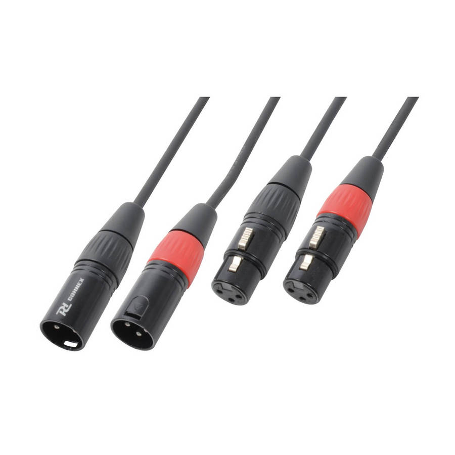 PDC CX60-1 SIGNAL LEAD 2X XLR MALE  - 2X XLR FEMALE 1.5M