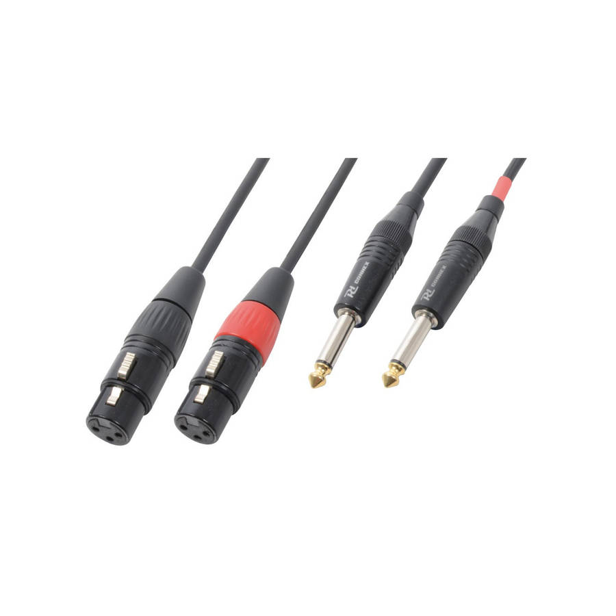 PDC CX62-1 SIGNAL LEAD 2X XLR FEMALE  - 2X 6.3MM MONO MALE 1.5M