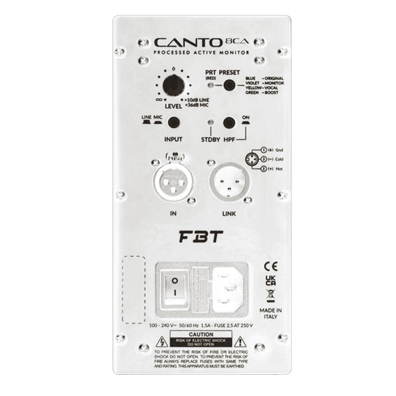 FBT - CANTO8CAW 8in ACTIVE SPEAKER 200W + 100W RMS WHITE