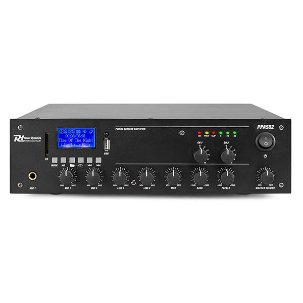 PDM PPA502 100V MIXER AMPLIFIER 50W USB/SD/BT 2 ZONE