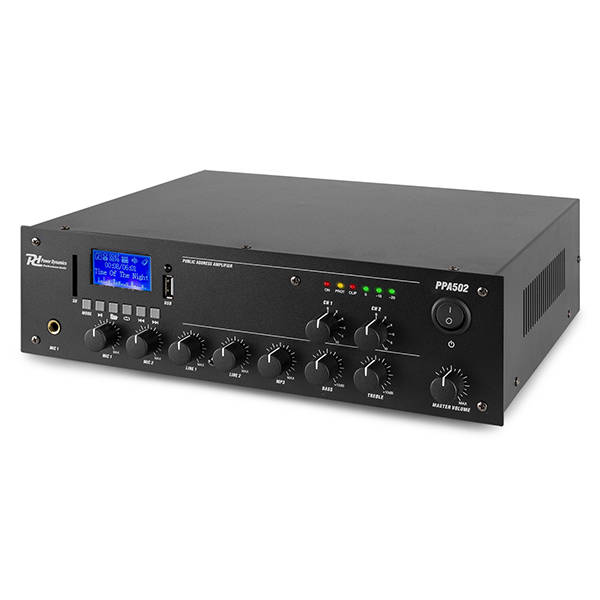 PDM PPA502 100V MIXER AMPLIFIER 50W USB/SD/BT 2 ZONE