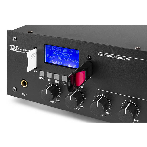 PDM PPA502 100V MIXER AMPLIFIER 50W USB/SD/BT 2 ZONE