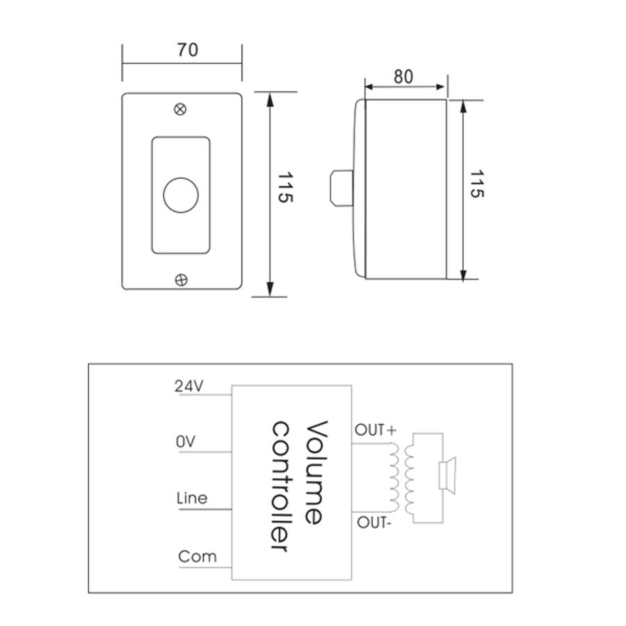 FILO - CAVVC120 120W VOLUME CONTROL W/ TRANSFORMER W/BACK BOX