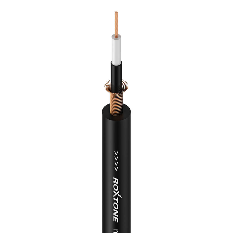 Roxtone - 100M CABLE SINGLE CORE INSTRUMENT SCREENED OD BLACK