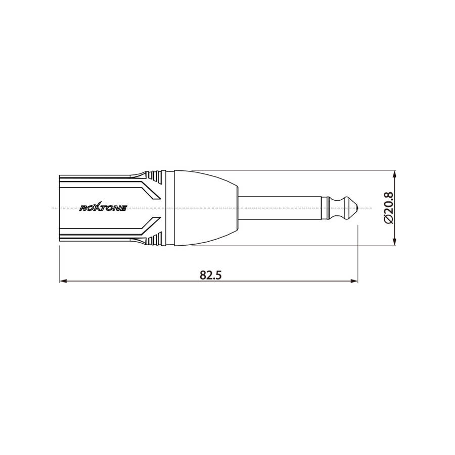 ROXTONE ADAPTOR XLR MALE TO 6.3mm MONO MALE