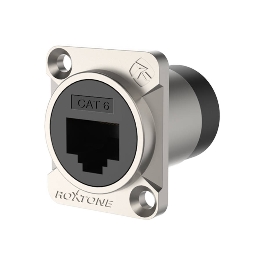 ROXTONE CONNECTOR RJ45 CHASSIS MOUNT CAT6 SHIELDED