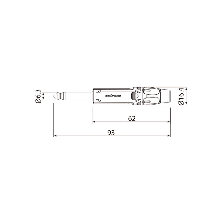 ROXTONE CONNECTOR 6.3mm MONO MALE