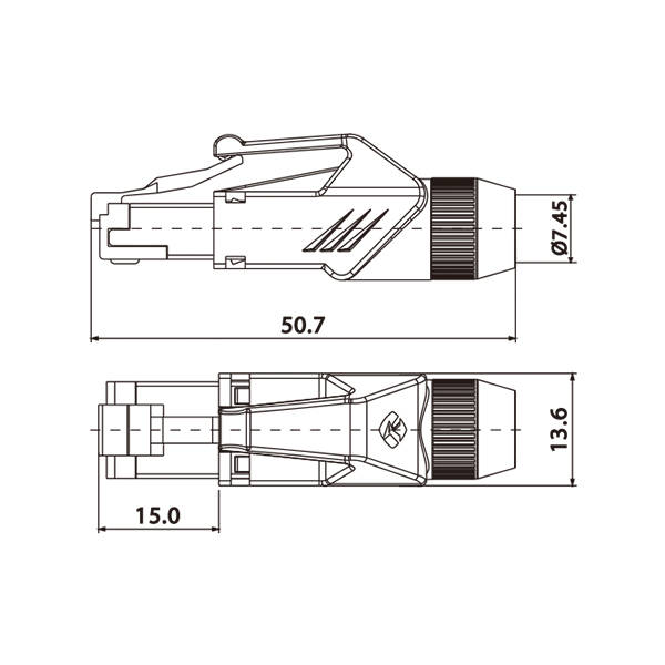 ROXTONE CONNECTOR RJ45 CAT5 SHIELDED