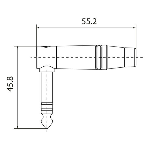 ROXTONE CONNECTOR 3.5mm STEREO MALE INLINE RIGHT ANGLE