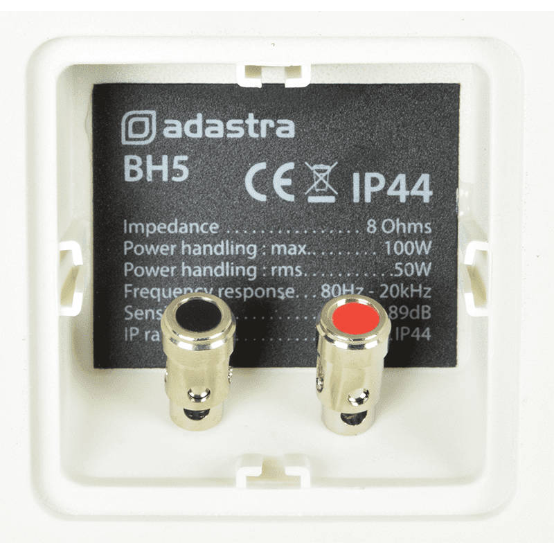 ADASTRA BH5-W PASSIVE WALL MOUNT SPEAKER 5IN WHITE 50W 8 OHM IP44 PAIR