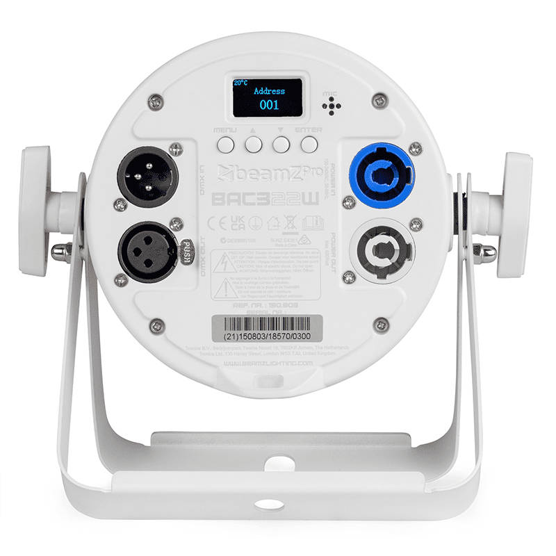 BEAMZPRO BAC322W LED PROPAR 6x 10W RGBALC WHITE EDITION
