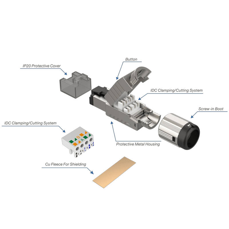 ROXTONE CONNECTOR RJ45 CAT6 SHIELDED IP20