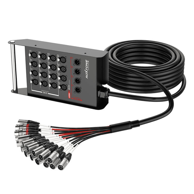 ROXTONE STAGE SNAKE 24X XLR MALE TO 8X XLR FEMALE 30M