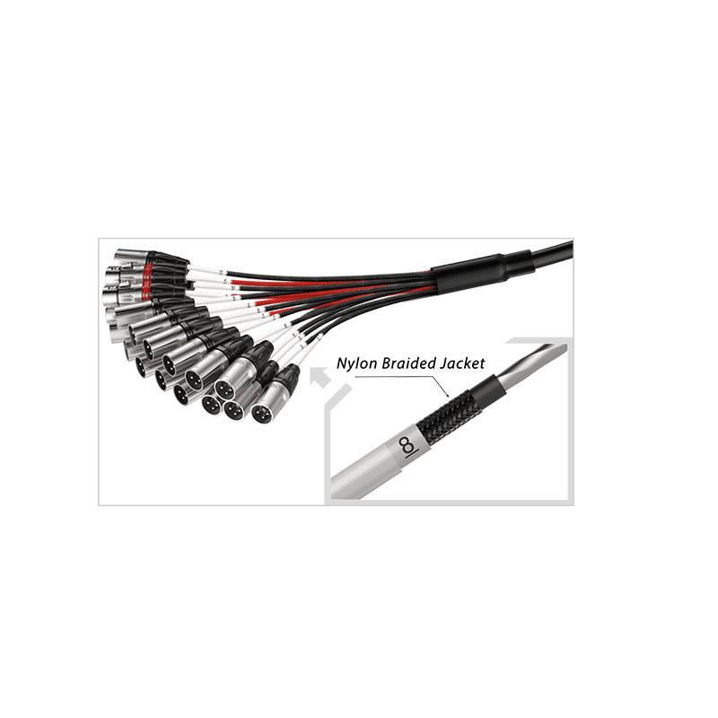 ROXTONE STAGE SNAKE 24X XLR MALE TO 8X XLR FEMALE 30M